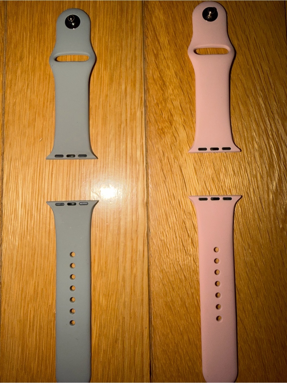 Gray and Pink Silicone Watch Bands